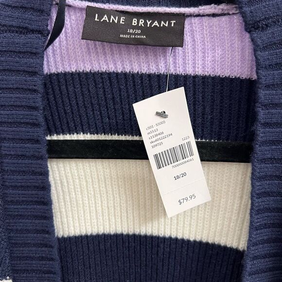 Lane Bryant Open-Front Stripe Cardigan - Picture 9 of 11
